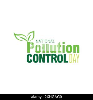 Illustration vectorielle de la Journée nationale de lutte contre la pollution typographie isolée, lettrage, thème, mnémonique, logo. 2 décembre, concept de faune, environnement Illustration de Vecteur