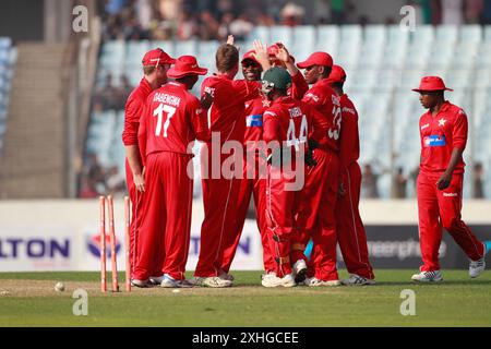 Bangladesh-Zimbabwe premier match international d'une journée (ODI) de cinq séries de matchs au stade national de cricket Sher-e-Bangla à Mirpur, Dhaka, Banglade Banque D'Images