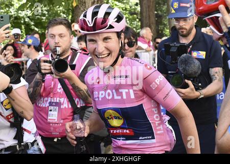 LONGO BORGHINI Elisa - LIDL - TREK lors du 35ème Giro d'Italia Women 2024, étape 8 une étape de 117km de Pescara à L'Aquila le 14 juillet 2024 à L'Aquila, Italie Banque D'Images