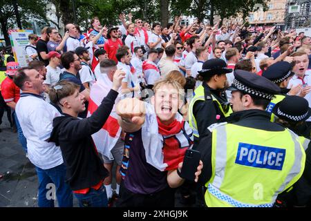 Londres, Royaume-Uni. 14 juillet 2024. Euro 24 : les fans de l'Angleterre dans le centre de Londres avant la finale avec l'Espagne. Credit : Matthew Chattle/Alamy Live News Banque D'Images