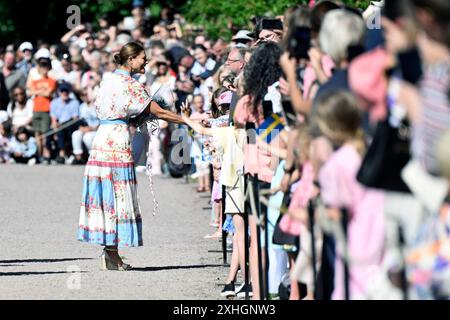 Célébrations du 47e anniversaire de la princesse Victoria au Palais Solliden, Borgholm, Suède. 14 juillet 2024. Photo : Mikael Fritzon/TT/code 62360 crédit : TT News Agency/Alamy Live News Banque D'Images