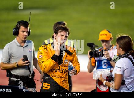 13 juillet 2024, Newton, Ia, États-Unis : PATO OWARD (5) de Monterey, Mexique, pilote de la SÉRIE NTT INDYCAR, arrive deuxième pour le Hy-Vee Homefront 250 à l'Iowa Speedway à Newton, IA. (Crédit image : © Walter G. Arce Sr./ASP via ZUMA Press Wire) USAGE ÉDITORIAL SEULEMENT! Non destiné à UN USAGE commercial ! Banque D'Images