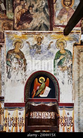 Peintures à l'intérieur du monastère de produits John Hora, île de Patmos, Grèce, Europe Banque D'Images