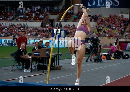 Alysha Newman (Canada) Pole Vault Women pendant Diamond League - Herculis Meeting International Athletics match à Monaco, Principauté de Monaco, juillet Banque D'Images