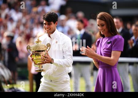 Le quatorzième jour des championnats de Wimbledon 2024 au All England Lawn Tennis and Croquet Club, Londres. Date de la photo : dimanche 14 juillet 2024. Banque D'Images