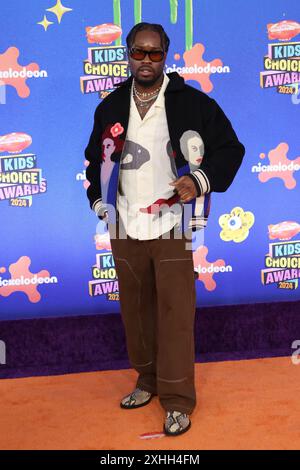 Santa Monica, États-Unis. 14 juillet 2024. Shameik Moore participe aux Nickelodeon Kids' Choice Awards 2024 au Barker Hangar le 13 juillet 2024 à Santa Monica, Californie. Photo : Crash/imageSPACE/SIPA USA crédit : SIPA USA/Alamy Live News Banque D'Images