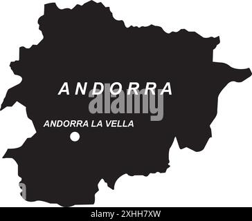 Modèle de conception d'illustration vectorielle de carte Andorre Illustration de Vecteur
