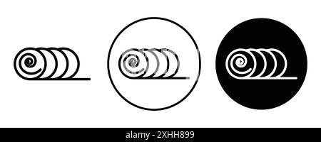 Icône de balle vecteur d'art de ligne noir dans le signe de collection d'ensemble de contour noir et blanc Illustration de Vecteur