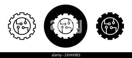 Icône ETL vecteur d'art de ligne noire en noir et blanc contour set signe de collection Illustration de Vecteur