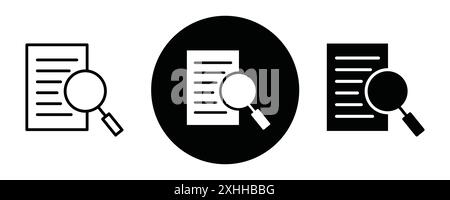 Scrutiny info icône vecteur d'art de ligne noire en noir et blanc contour set signe de collection Illustration de Vecteur