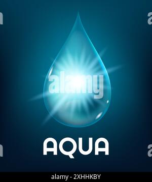 Goutte d'eau brillante réaliste Illustration de Vecteur