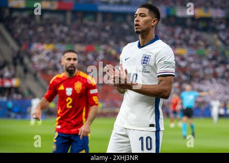 Berlin, Allemagne. 14 juillet 2024. Jude Bellingham de l'Angleterre lors de la finale de l'UEFA EURO 2024 entre l'Espagne et l'Angleterre à l'Olympiastadion à Berlin, Allemagne, le 14 juillet 2024 (photo par Andrew SURMA/ crédit : Sipa USA/Alamy Live News Banque D'Images