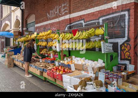 Un marché en plein air dans Chinatown à Honolulu, Oahu, Hawaï, États-Unis. Banque D'Images