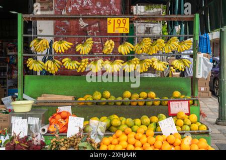 Un marché en plein air dans Chinatown à Honolulu, Oahu, Hawaï, États-Unis. Banque D'Images