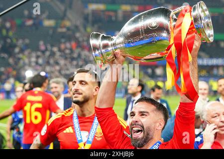 Berlin, Allemagne. 14 juillet 2024. L'Espagnol Dani Carvajal lors du match de football Euro 2024 entre l'Espagne et l'Angleterre à l'Olympiastadion, Berlin, Allemagne - dimanche 14 juillet 2024. Sport - Soccer . (Photo de Spada/LaPresse) crédit : LaPresse/Alamy Live News Banque D'Images