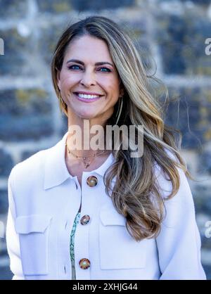 Borgholm, Schweden. 14 juillet 2024. Borgholm, Château de Solliden 14-07-2024 la famille royale suédoise assiste à l'anniversaire de la princesse héritière de Suède, Princesse Madeleine crédit : Albert Nieboer pays-Bas OUT point de vue OUT/dpa/Alamy Live News Banque D'Images