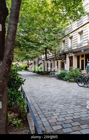 Rue du Trésor, rue piétonne avec restaurants et ambiance chaleureuse dans le Marais, quartier historique dans le 4ème arrondissement, Paris, France Banque D'Images