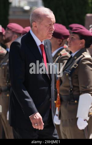 Recep Tayyip Erdogan, président de la Turquie, lors de sa visite pour paniquer le premier ministre Pedro Sanchez au Palais Moncloa à Madrid 13 juin 2024 espagne avec : Recep Tayyip Erdogan où : Madrid, Espagne quand : 13 juin 2024 crédit : Oscar Gonzalez/WENN Banque D'Images
