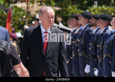 Recep Tayyip Erdogan, président de la Turquie, lors de sa visite pour paniquer le premier ministre Pedro Sanchez au Palais Moncloa à Madrid 13 juin 2024 espagne avec : Recep Tayyip Erdogan où : Madrid, Espagne quand : 13 juin 2024 crédit : Oscar Gonzalez/WENN Banque D'Images
