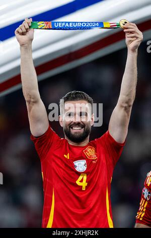 Nacho Jose Ignacio Fernandez Iglesias (Spanien, #04) jubelt ueber den SIEG und Titel als Europameister, GER, Espagne (ESP) vs Angleterre (ENG), Fussball Europameisterschaft, UEFA EURO 2024, final, 14.07.2024 Foto : Eibner-Pressefoto/Michael Memmler Banque D'Images