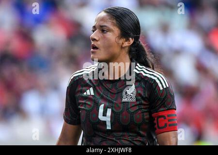 Harrison, États-Unis. 13 juillet 2024. Harrison, États-Unis, 13 juillet 2024 : Rebeca Bernal (4 au Mexique) lors de l'amical international entre les États-Unis et le Mexique au Red Bull Arena à Harrison, NJ, États-Unis (USAGE ÉDITORIAL SEULEMENT). (Rebekah Wynkoop/SPP) crédit : SPP Sport Press photo. /Alamy Live News Banque D'Images