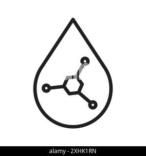 Vecteur d'art de ligne noire d'icône de rétinol dans le signe de collection d'ensemble de contour noir et blanc Illustration de Vecteur