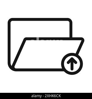 Icône de téléchargement de dossier vecteur d'art de ligne noire en noir et blanc contour set signe de collection Illustration de Vecteur