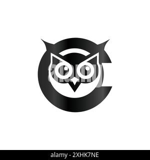 Vecteur de logo lettre C Monogram Owl dans le modèle de conception de logo coloré moderne. Logo d'icône créative Owl. Illustration de Vecteur