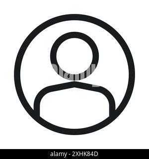 Icône de l'utilisateur vecteur d'art de ligne noir dans le signe de collection de set de contour noir et blanc Illustration de Vecteur