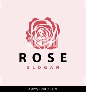 Rose logo design inspiration jardin plante nature temple illustration rose fleur silhouette vecteur Illustration de Vecteur