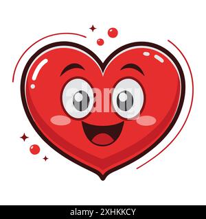 Mignon amour coeur smiley emoji pour vecteur Illustration de Vecteur