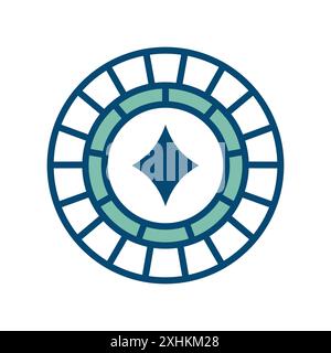 modèle de conception de vecteur d'icône de jeton de poker en fond blanc Illustration de Vecteur