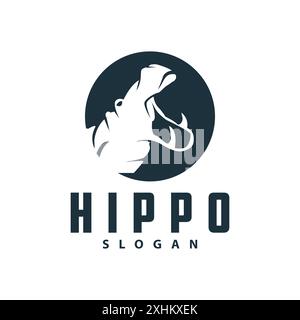 Hippo logo vecteur simple silhouette zoo animal design illustration de modèle de marque Illustration de Vecteur