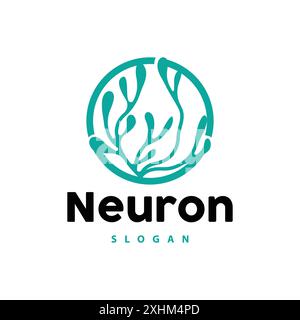 Logo Neuron, Neuron nerf ou Vector d'algues conception de molécules abstraites, illustration de modèle Illustration de Vecteur