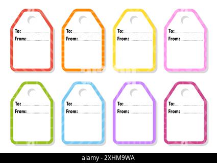 Placez des autocollants pour la conception. Modèle vide. Étiquettes de nom, étiquettes de cadeau. Parfait pour les dossiers, les journaux quotidiens, les cahiers, les sacs à lunch, les boîtes à crayons. Illustration de Vecteur