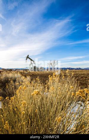 Pumpjack dans les Rocheuses du Colorado Banque D'Images