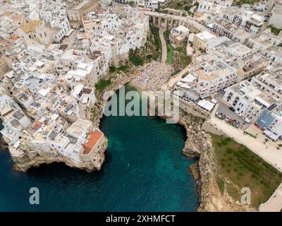 Photo aérienne de Polignano a Mare, Pouilles, Italie Banque D'Images