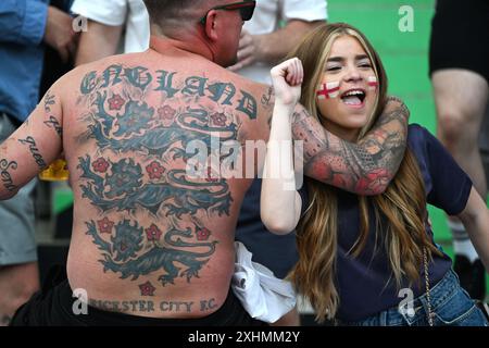 Fussball, Europameisterschaft, EURO 2024, finale, Olympiastadion Berlin : Spanien - Angleterre ; fans Angleterre. Fan, fans, Fankultur, Begeisterung. Banque D'Images