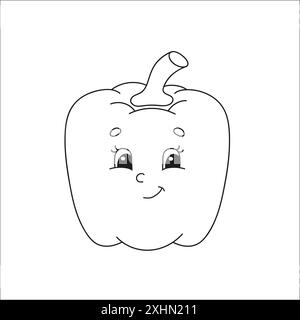 Page de livre de coloriage pour les enfants. personnage de dessin animé. Silhouette de contour noir. Isolé sur fond blanc. Illustration vectorielle. Illustration de Vecteur