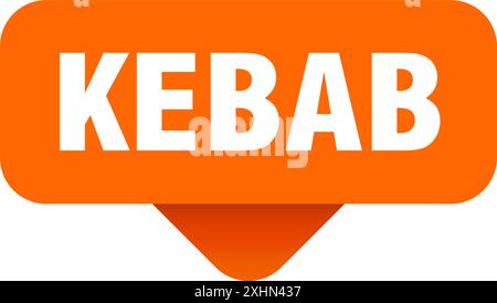 autocollant kebab. signe kebab sur fond transparent. bouton rectangulaire Illustration de Vecteur