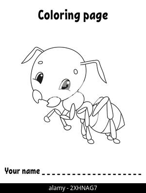 Page de livre de coloriage pour les enfants. Personnage de style dessin animé. Isolé sur fond blanc. Illustration vectorielle. Illustration de Vecteur