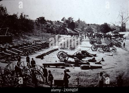 Petersburg, va Etats-Unis 9/1987. Champ de bataille de Petersbourg : siège du 6/9/1864 au 3/25/1865. 9 mois, 2 semaines et 2 jours. Victoire de l'Union par le général Grant sur le général Lee. Nombre estimé de victimes: 42 000 Union et 28 000 Confederate. Banque D'Images