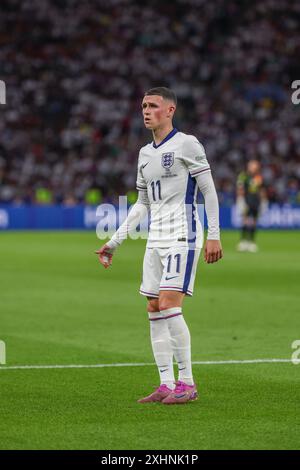 Berlin, Allemagne, 14 juillet 2024. Phil Foden lors du match entre l'Espagne et l'Angleterre. UEFA Euro 2024 Allemagne. Correspondance finale. Banque D'Images