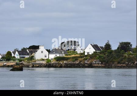 Petit port, Ria d''Etel, Golf du Morbihan, beauté de la Bretagne, France Banque D'Images