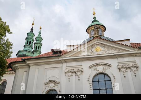 La basilique de l'Assomption de notre-Dame dans le monastère de Strahov, une abbaye prémonstratenne fondée en 12 siècle, situé à Strahov, Prague, capitale Banque D'Images