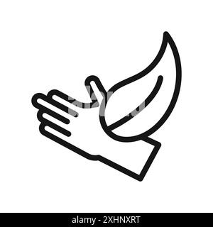 Icône hypoallergénique vecteur d'art de ligne noire dans le signe de collection d'ensemble de contour noir et blanc Illustration de Vecteur