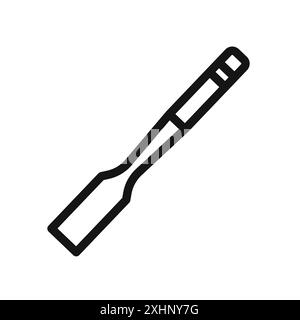 Icône de ciseau vecteur d'art de ligne noire dans le signe de collection d'ensemble de contour noir et blanc Illustration de Vecteur