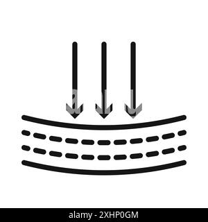 Icône de résilience vecteur d'art de ligne noir en noir et blanc contour set signe de collection Illustration de Vecteur