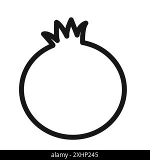 Icône de grenade vecteur d'art de ligne noire en noir et blanc contour set signe de collection Illustration de Vecteur