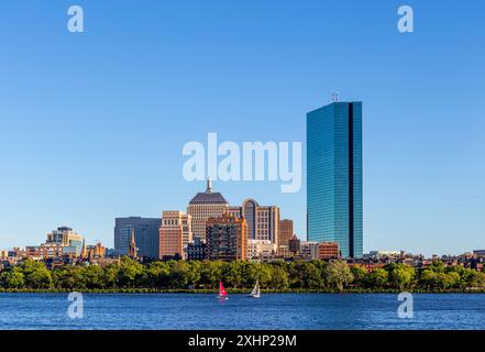 Boston Massachusetts. Vue sur la rivière Charles en direction du quartier de Back Bay à Boston. Banque D'Images